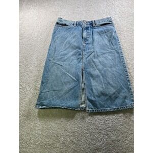 GAP Jeans Women's Denim Skirt Size 12 Blue Cotton Front Slit‎